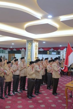 Tegaskan Penguatan Pendidikan Karakter, Ketua Kwarda Lampung Lantik Kamabigus dan Pembina Gudep UIN RIL